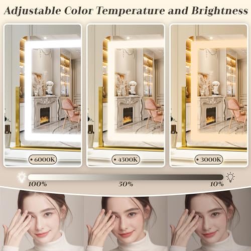 Vanity Mirror with Lights, 12.6"×15" LED Makeup Mirror, Touch Control Dimmable D52089