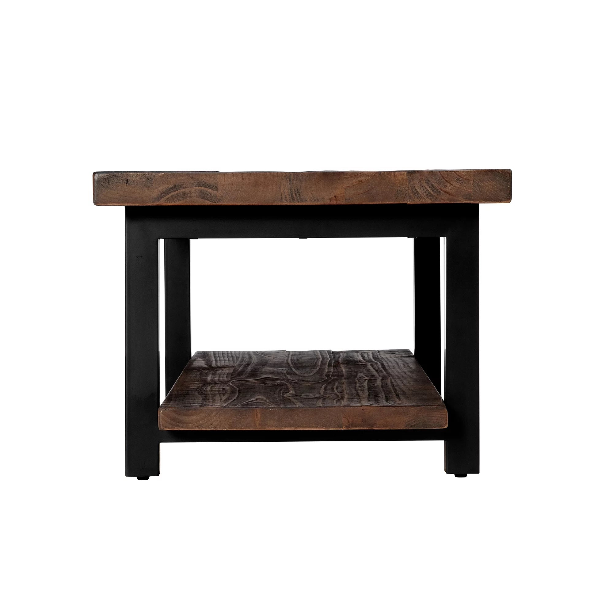 Pomona 42" Metal and Wood Coffee Table, Rustic Natural S535