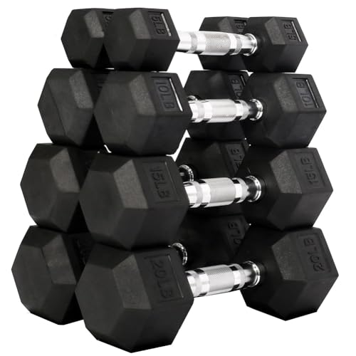 Rubber Coated Hex Dumbbell Weight Set R443