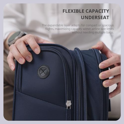 Verage Under Seat Luggage with Wheels, Softside Spinner Carry On, Navy 14-Inch A51804
