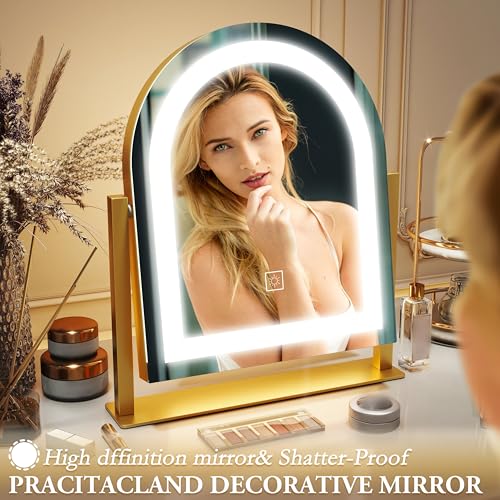 Vanity Mirror with Lights, 12.6"×15" LED Makeup Mirror, Touch Control Dimmable D52089