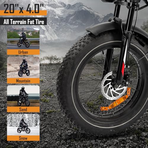S8 Electric Bike for Adult, 1000W 20" Fat Tire, Removable Battery, 7-Speed G502644