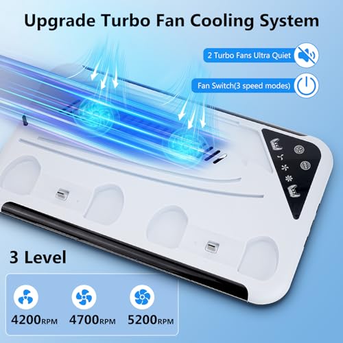 Allnice PS5 Slim Stand with Cooling Fan and Controller Charging Station D88296
