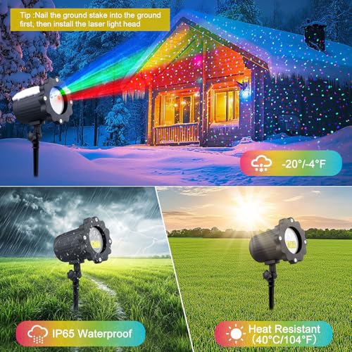 Halloween Christmas Laser Lights Projector Outdoor with Remote Z866