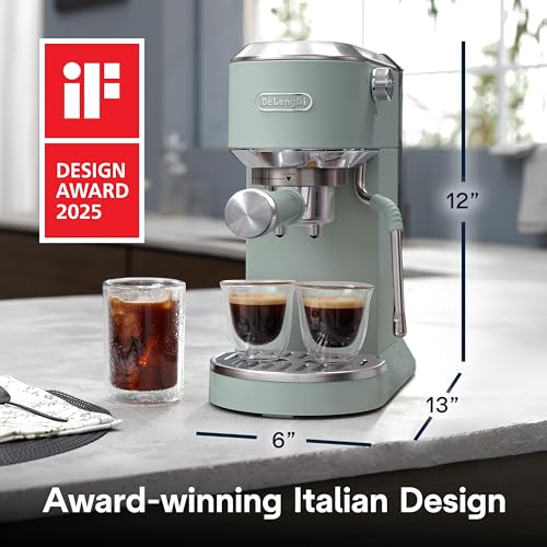 De'Longhi Dedica Duo Compact Espresso Machine with Milk Frother, Stainless Steel C1989