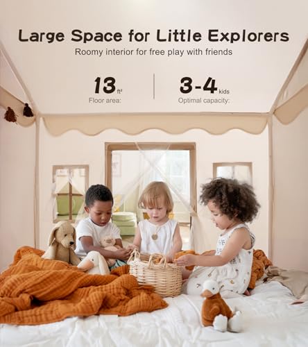 Little Dove Toys Kids Playhouse Tent with Mat, Star Light, Green K81396