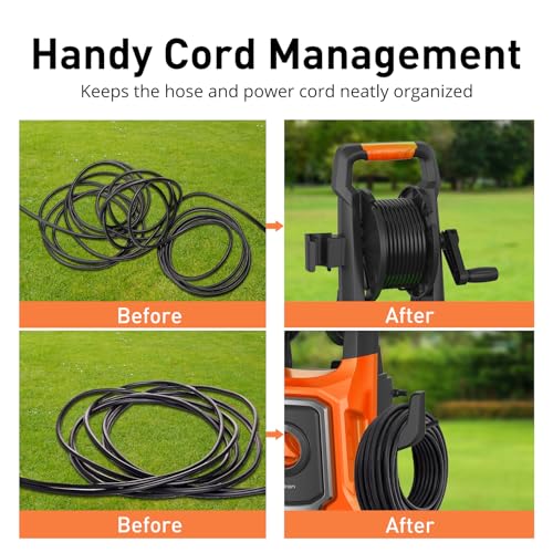 Electric Pressure Washer 5000 Max PSI 3.6 GPM with Hose Reel, Tangerine U13688