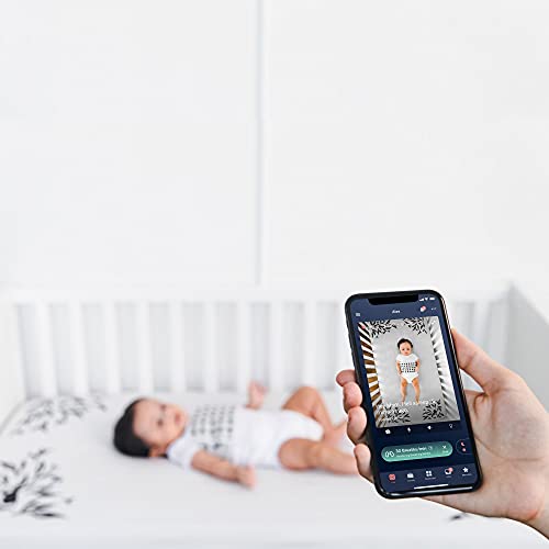 Nanit Smart Sheets for Nanit Cameras, 100% Cotton Fitted Crib Sheets, Pebble Grey, 2 Count C32808