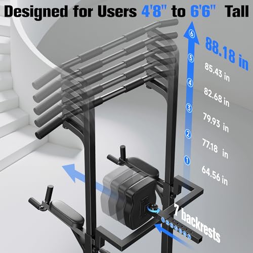 Sportsroyals Pull Up Bar Dip Station Power Tower Home Gym Strength Training Equipment R739989
