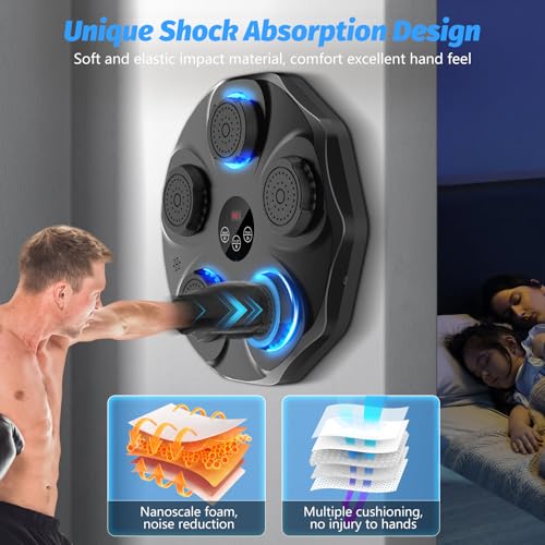 Music Boxing Machine with Gloves, Wall Mounted Electronic Target for Adults Kids D339716