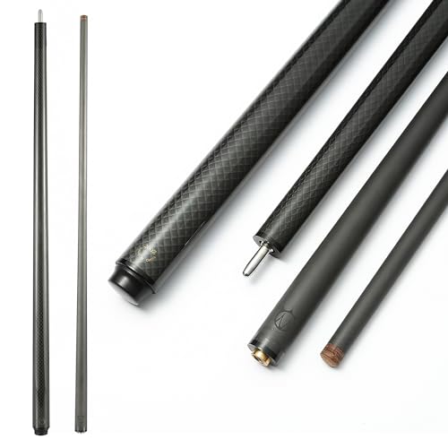 CROWN ME Carbon Fiber Pool Cue Stick 12.8mm Tip Billiard Carbon Fiber cue, 58" Pool Table Sticks, Weight Adjustable Design -18OZ,18.4OZ,19OZ,20OZ