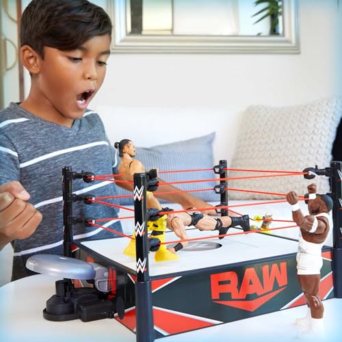 Mattel WWE Wrekkin' Kickout Ring Playset with Launcher & Championship, 13-inch x 20-inch P27647