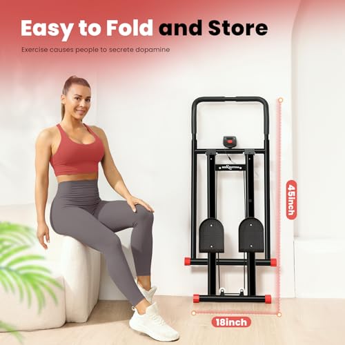 BODYRHYTHM Stair Stepper for Home Gym, Foldable Vertical Climber with Adjustable Handlebar A180806