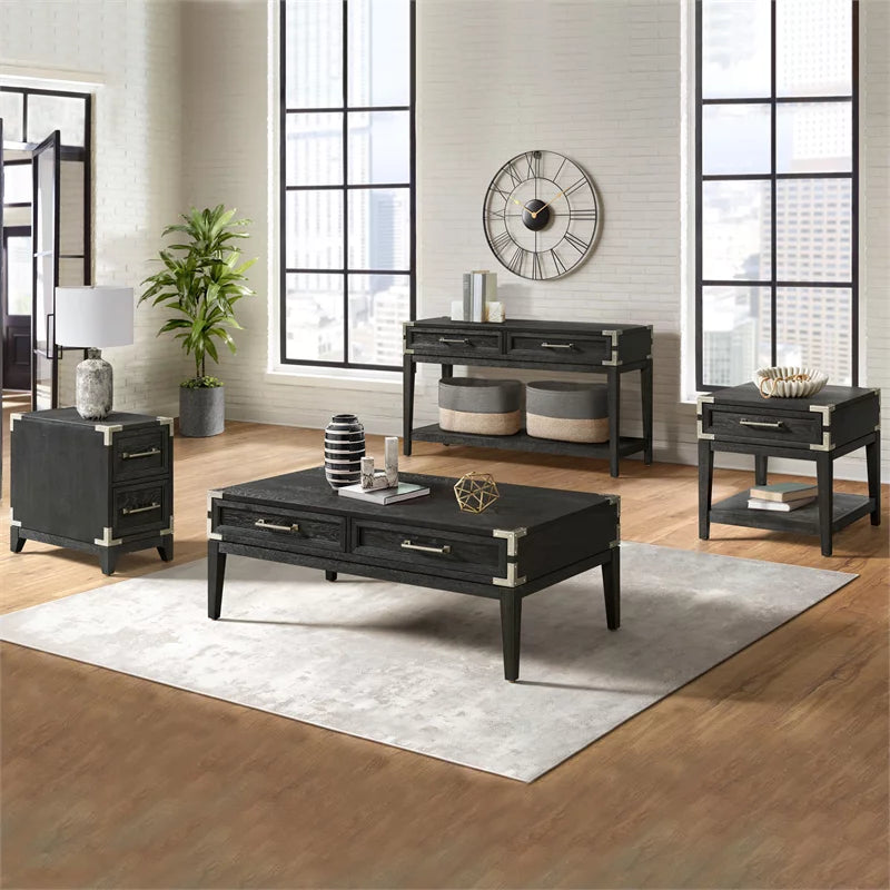 Intercon Furniture Laguna Wood Chairside Table, Black A556