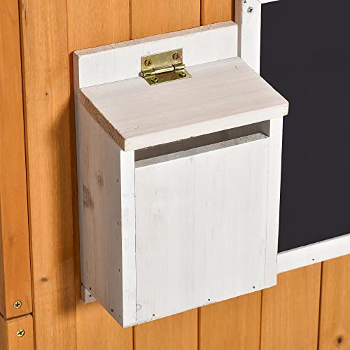 Outsunny Wooden Playhouse for Kids Outdoor with Working Door and Windows I499670