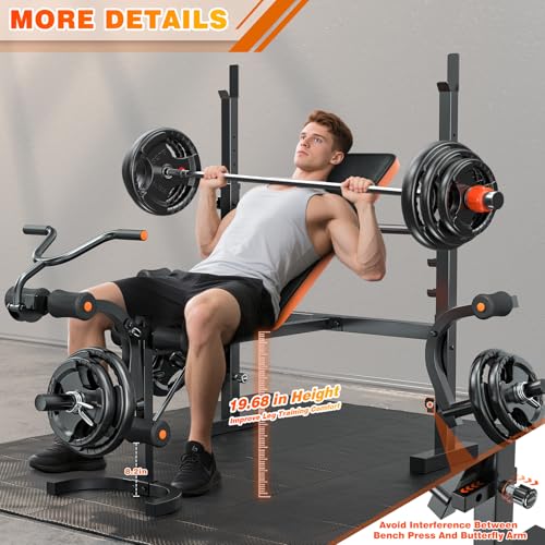 XDDIAS Weight Bench 770LBS with Leg Extension, Adjustable 6-in-1 for Home Gym G817