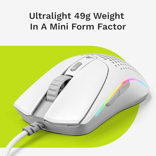 Glorious Model D Wired Gaming Mouse - 68g Honeycomb RGB Ergonomic, Matte White M160012