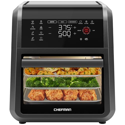 CHEFMAN Multifunctional Digital Air Fryer Rotisserie Dehydrator Convection Oven, 10L, Black B811909