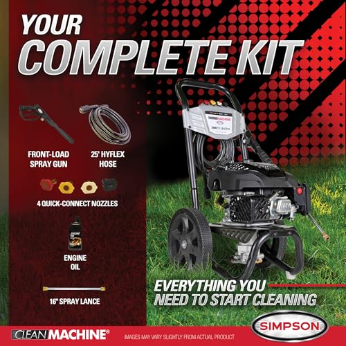 Simpson Cleaning 3400 PSI Gas Pressure Washer, 2.5 GPM, CRX Engine, 25-Foot Hose K189