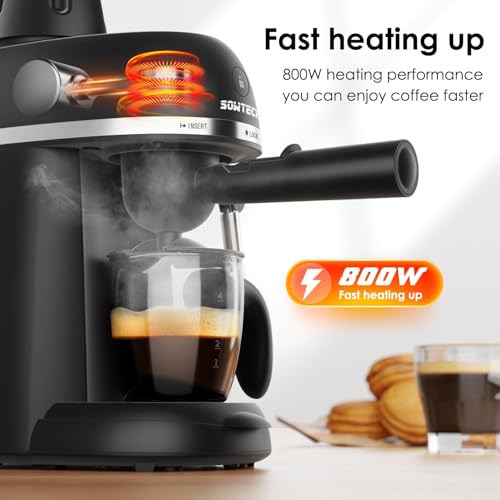 Espresso Coffee Machine with Milk Frother, Black E7860