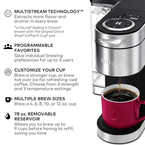 Keurig K-Supreme Plus Single Serve K-Cup Pod Coffee Maker, MultiStream Technology, 78oz Reservoir, Stainless Steel M6597