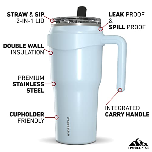 Hydrapeak Roadster 40oz Stainless Steel Tumbler with Straw Lid (Aqua) I313892