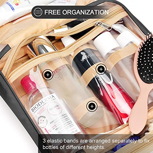 Travel Hanging Toiletry Bag with 8 Leak Proof Silicone Bottle Covers, Navy N332557
