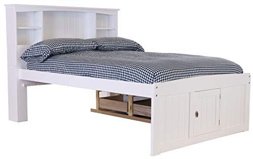 Discovery World Furniture White Full Bookcase Bed with 6 Drawers Z895159