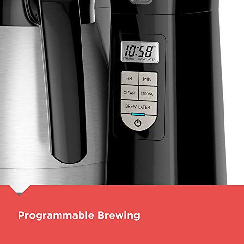 BLACK+DECKER 12 Cup Thermal Programmable Coffee Maker, Black/Steel P7250