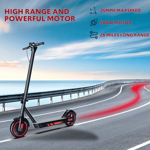 Electric Scooter for Adults, 500W Motor, 10" Vacuum Tires, Foldable E91738