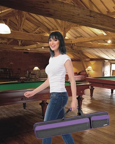 Pool Cue Case 4x5 with Pockets, Soft Padded Billiard Cue Bag A2212