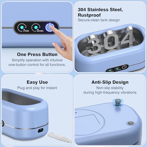 AI Ultrasonic Jewelry Cleaner 50KHz with 304 Stainless Steel Tank M16656