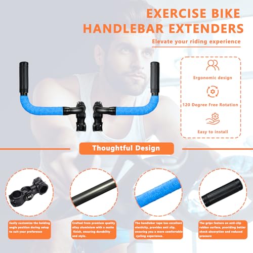 Handlebar Extender for Peloton Indoor Exercise Bikes, Sheep-horn with Black Tapes & Grips F973