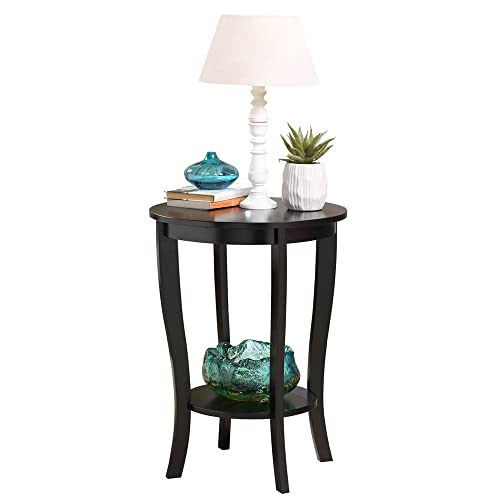 American Heritage Round End Table, Black U219