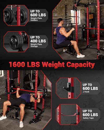 Power Cage with Cable Crossover System for Home Gym, 1600LBS Capacity J50127