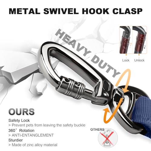 Tactical Dog Collar and Bungee Leash Set with USA Flag, Heavy Duty Metal Buckle, Patches and Airtags Case (M, Green) S540125
