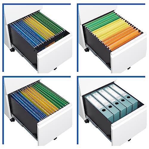 2 Drawer Vertical File Cabinet with Lock for Letter Size, Steel Office Storage Y50014