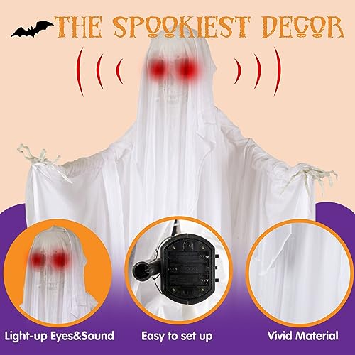 JOYIN 65" Halloween Animatronics Ghost Decor with Sound for Outdoor T10357