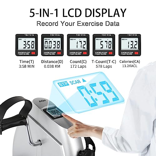 Mini Exercise Bike, AGM Under Desk Pedal Exerciser with LCD Display F9243