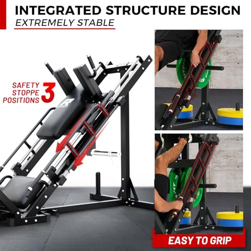 RitFit Leg Press Hack Squat Machine, Adjustable for Home Gym E5729