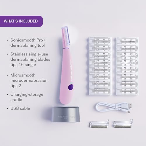 Michael Todd Beauty Sonicsmooth Pro+ Dermaplane Razor for Women with LED Light Q15895