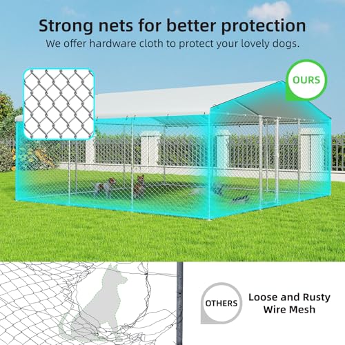 Outdoor Dog Kennel Heavy Duty with Waterproof Cover and Lock Q463