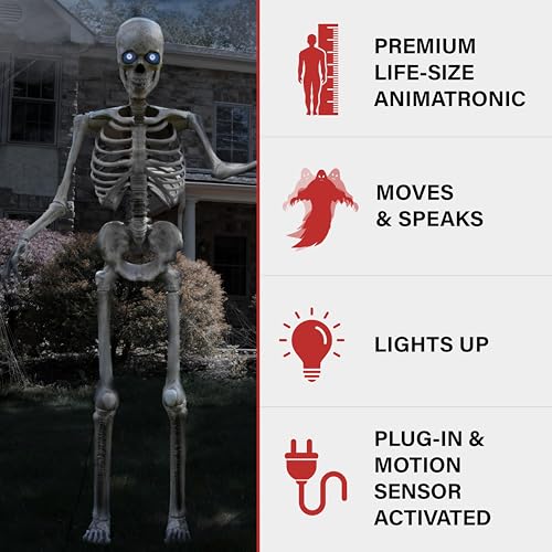 Haunted Hill Farm Motion-Activated 7.5-Ft. Smoldering Ghoul Animatronic Halloween Decoration N1475