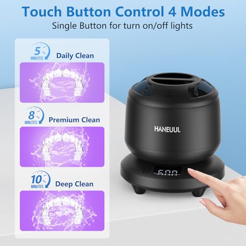 Ultrasonic Retainer Cleaner for Dentures & Aligner, 4 Modes, White U61236