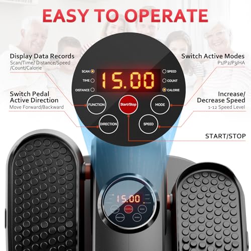 Under Desk Elliptical Machine for Seniors with Remote Control D796667