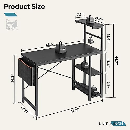 Bestier Gaming Desk with LED Lights, 51.3 Inch Computer Desk Q970