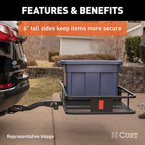 CURT 18152 60 x 24-Inch Hitch Cargo Carrier, 500 lbs Capacity, Black Steel W52353