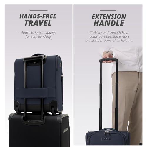 Verage Under Seat Luggage with Wheels, Softside Spinner Carry On, Navy 14-Inch A51804
