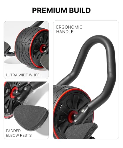 DMoose Fitness Ab Roller Wheel with Elbow Support & 2 Knee Pads U1450