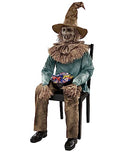 Spirit Halloween 4.5 Ft Scary Sitting Scarecrow Animatronic | Decorations | Animated | Pop-up Motion | Scarecrow Prop
